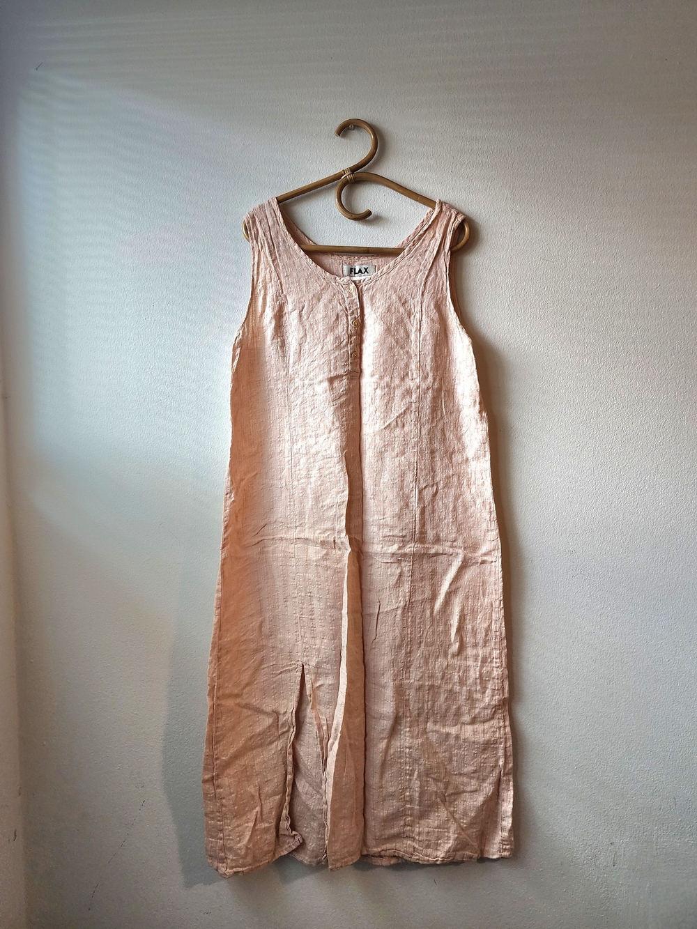 FLAX Sleeveless Linen Dress in Blush